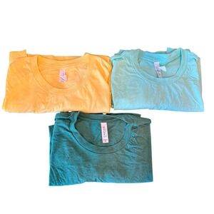 3 Pack Bella Canvas Crew Neck T Shirts Yellow Mint Green Size M Unisex